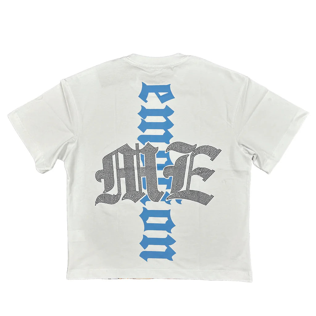 Mixed Emotion White Angel Rhinestone Tee