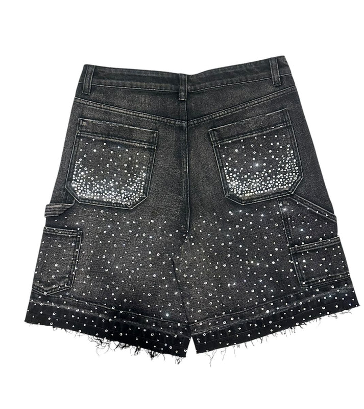 Imperium Rhinestone Cargo Jorts
