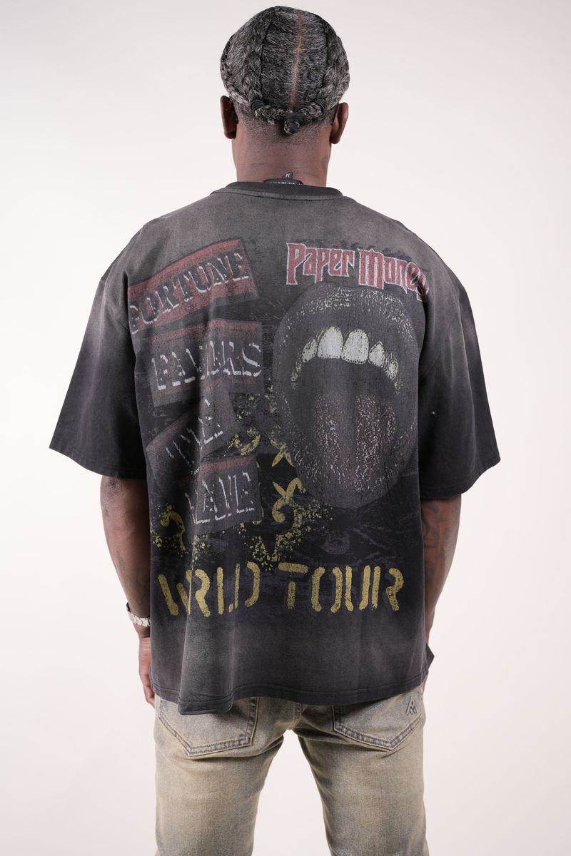 Paper Money Fortune Rhinestone Tee