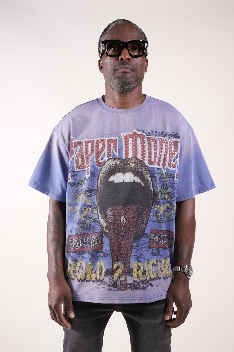 Paper Money Fortune Rhinestone Tee