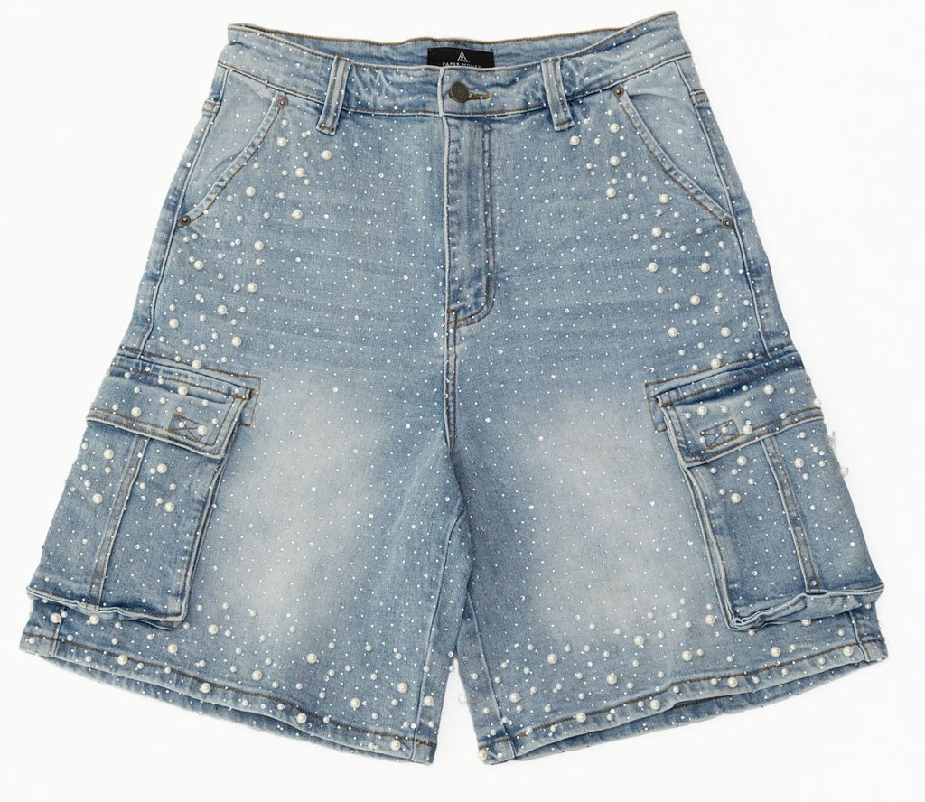 Paper Money Pearlized Denim Shorts