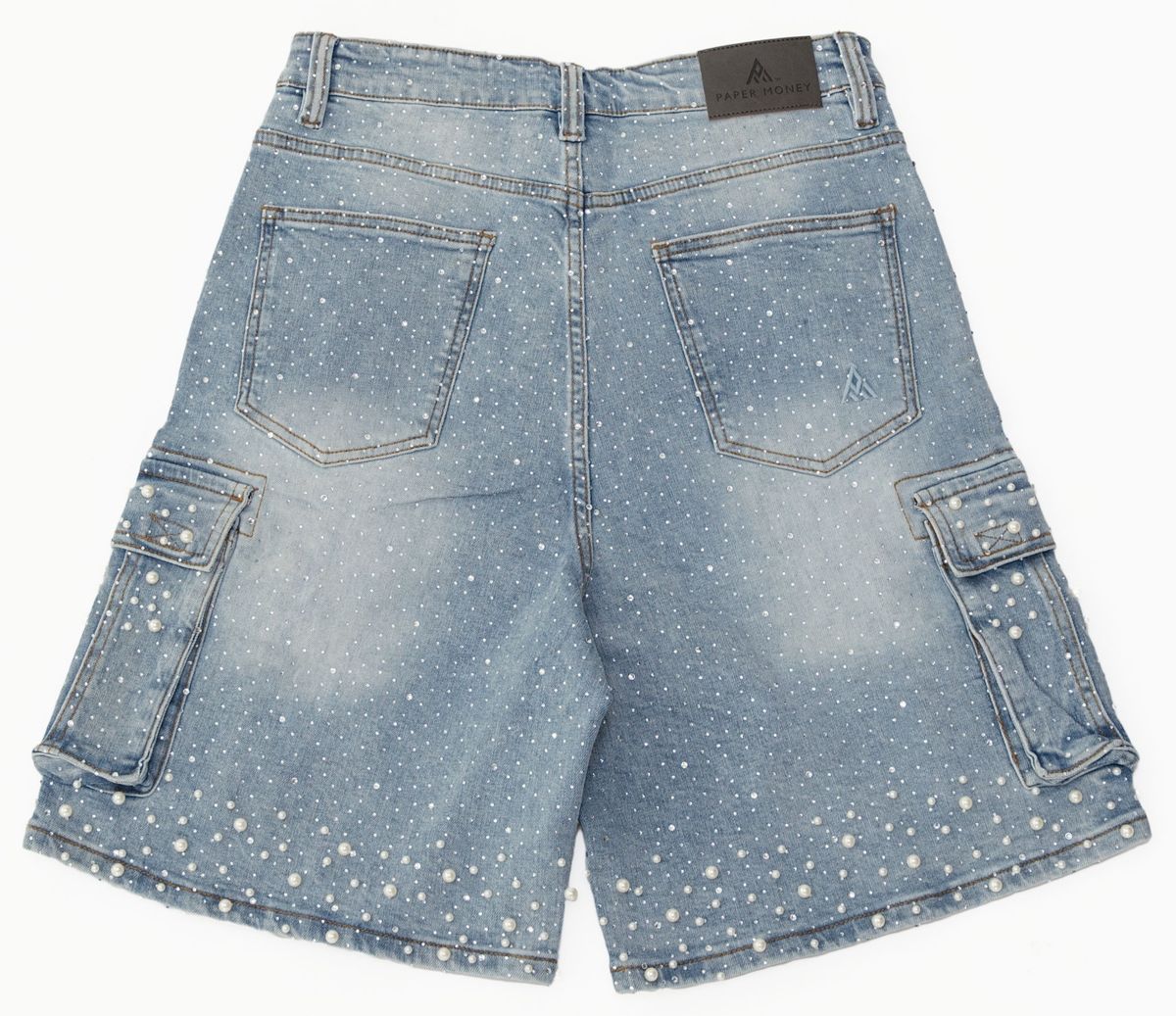 Paper Money Pearlized Denim Shorts