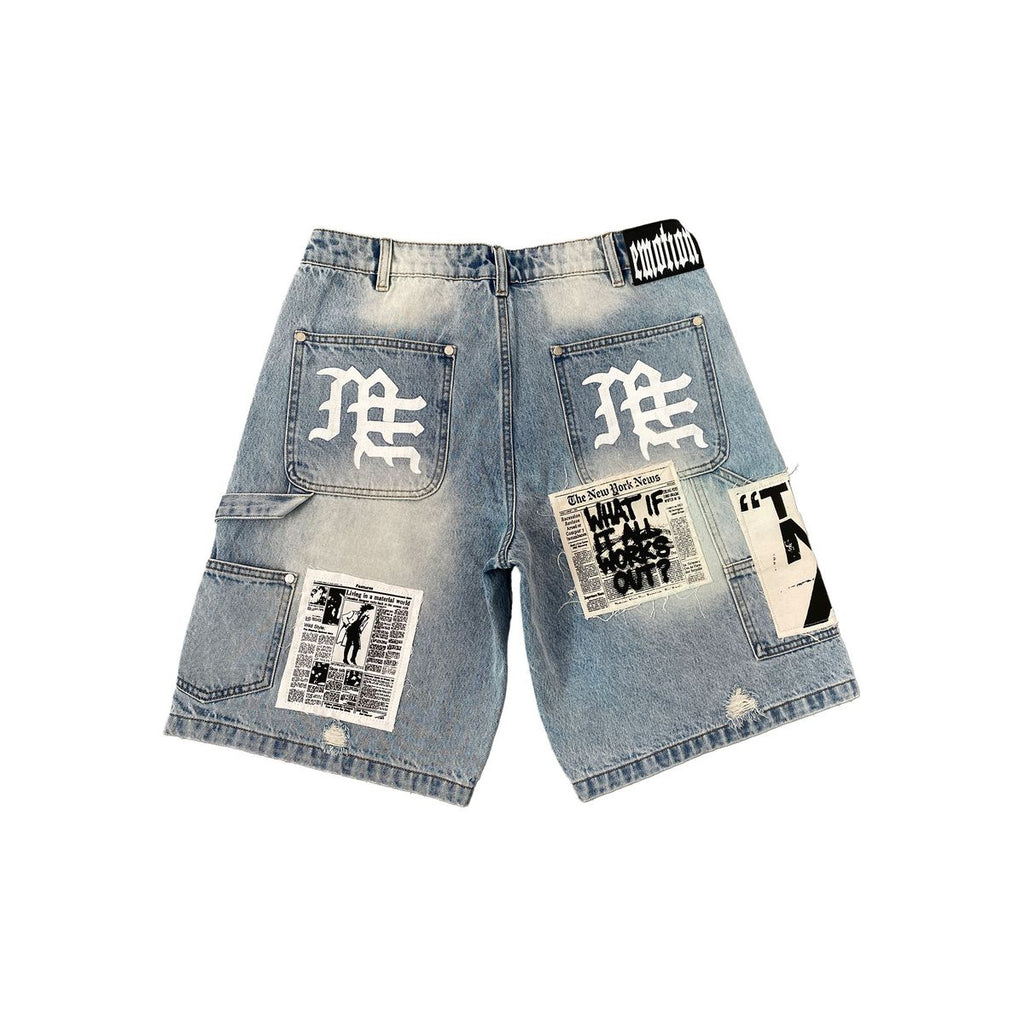 Mixed Emotion AI Denim Shorts