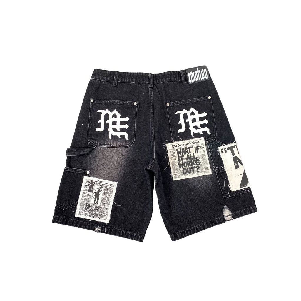 Mixed Emotion AI Denim Shorts
