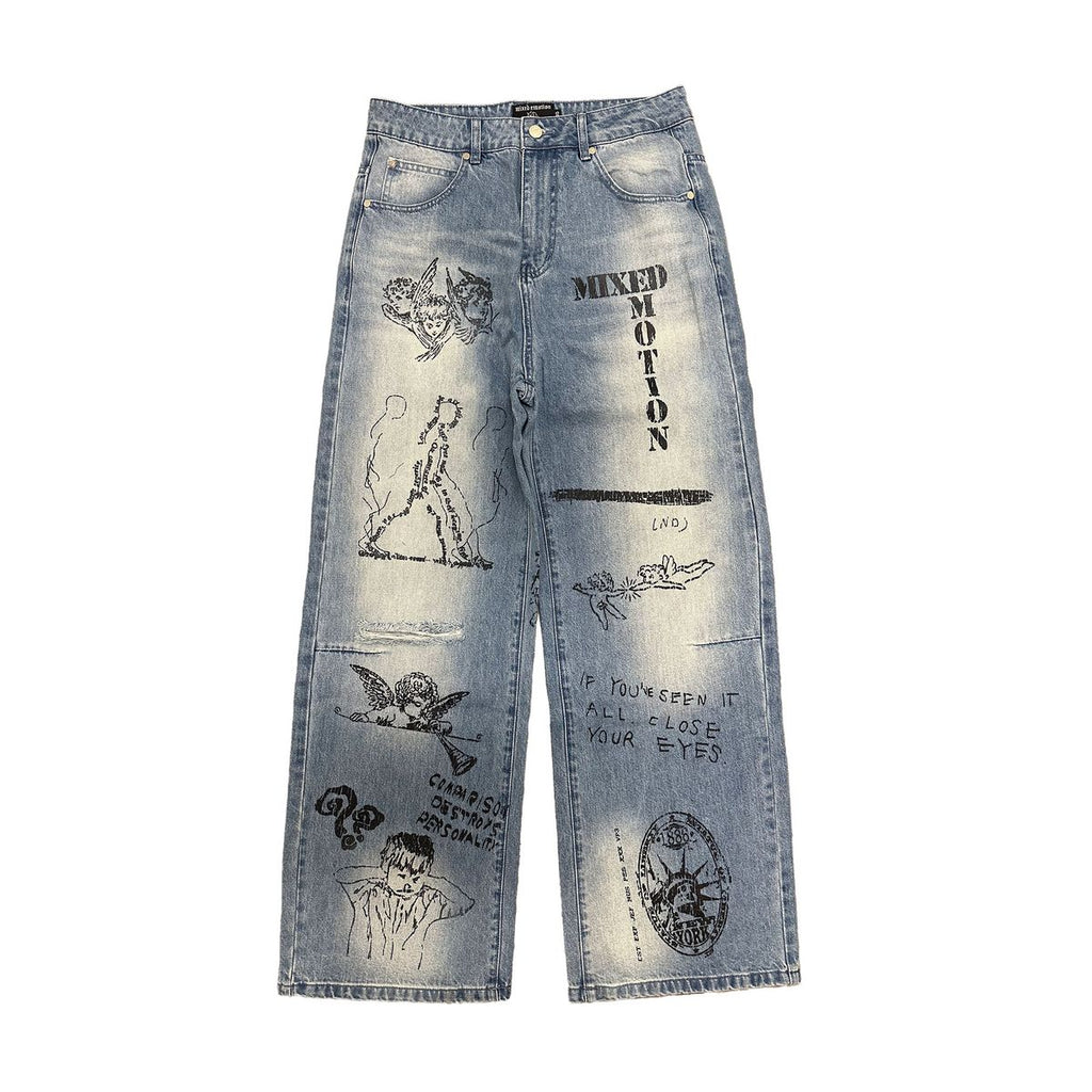 Mixed Emotion Canvas Denim Jeans