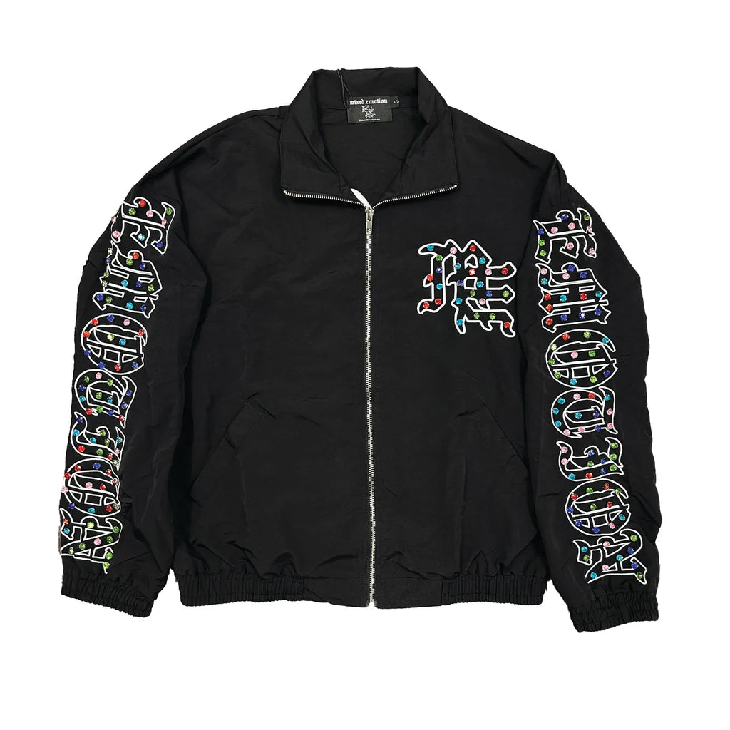 Mixed Emotion Rhinestone Nylon Jacket