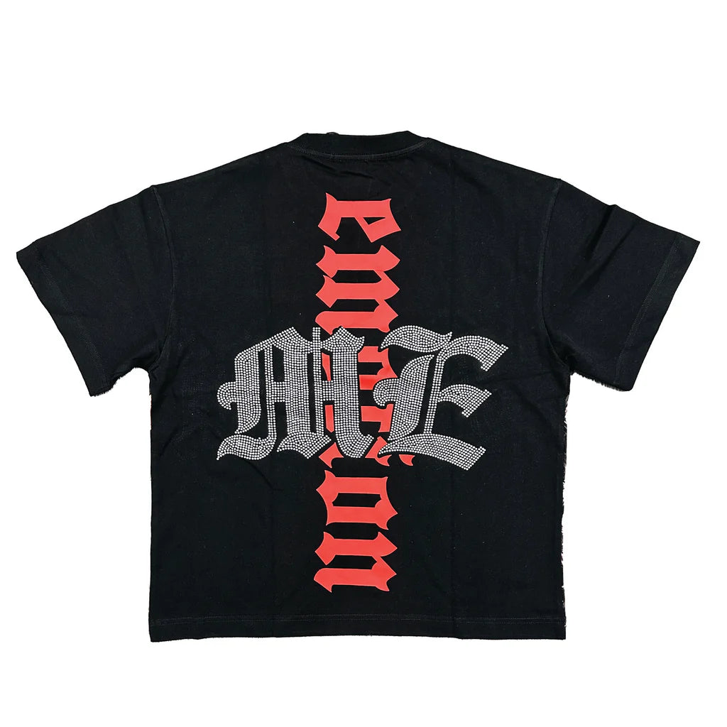 Mixed Emotion Black Octopus Rhinestone Tee