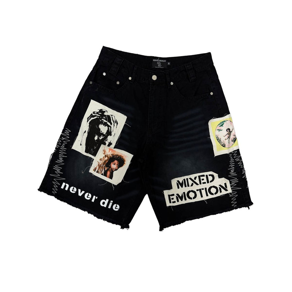 Mixed Emotion Black Chaos Jorts