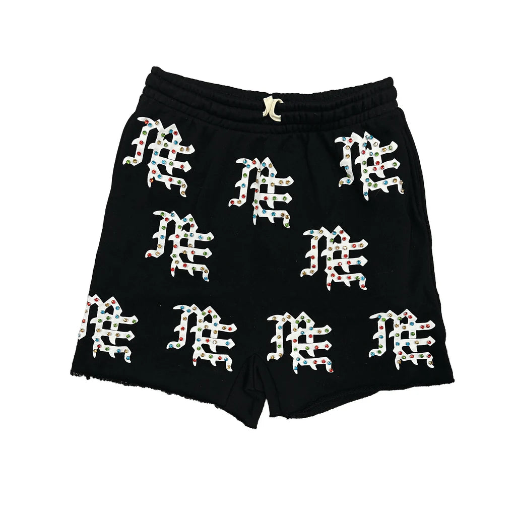 Mixed Emotion ME Rhinestone Shorts