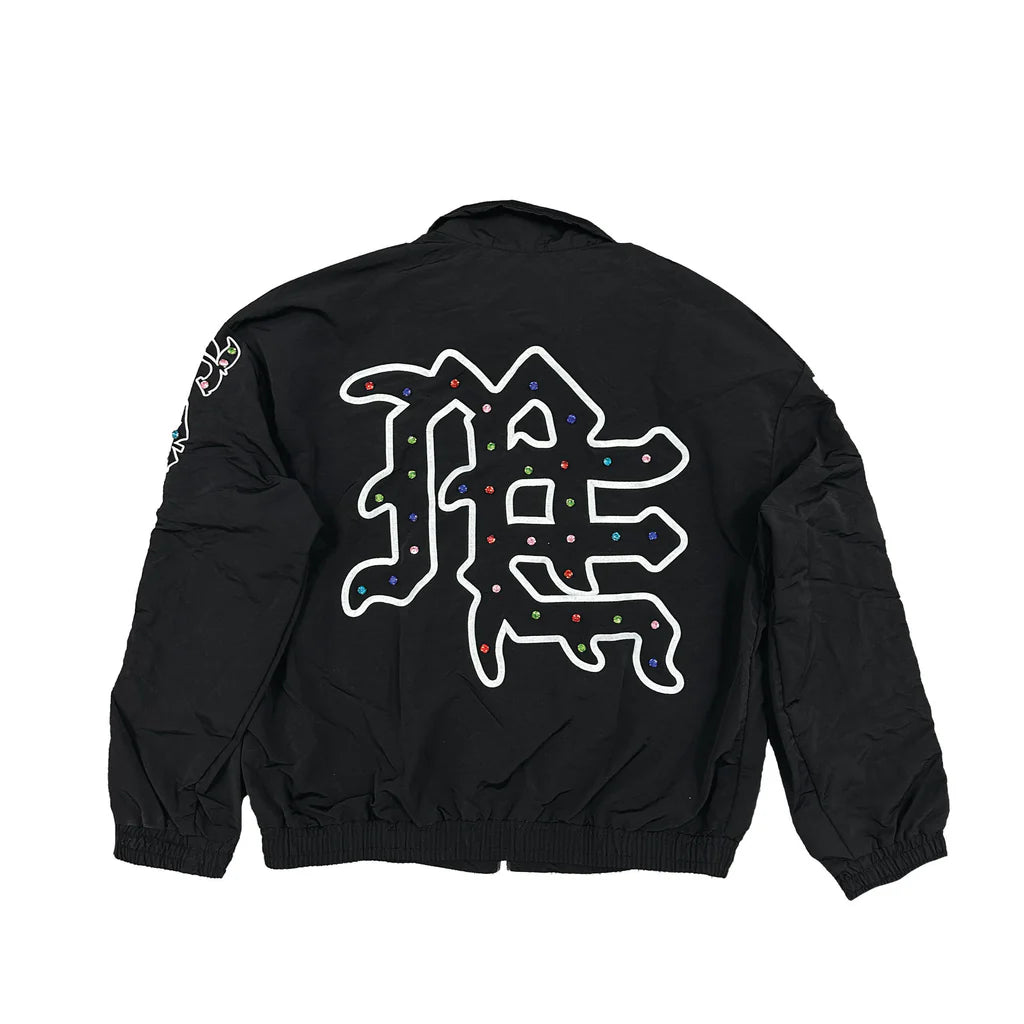 Mixed Emotion Rhinestone Nylon Jacket