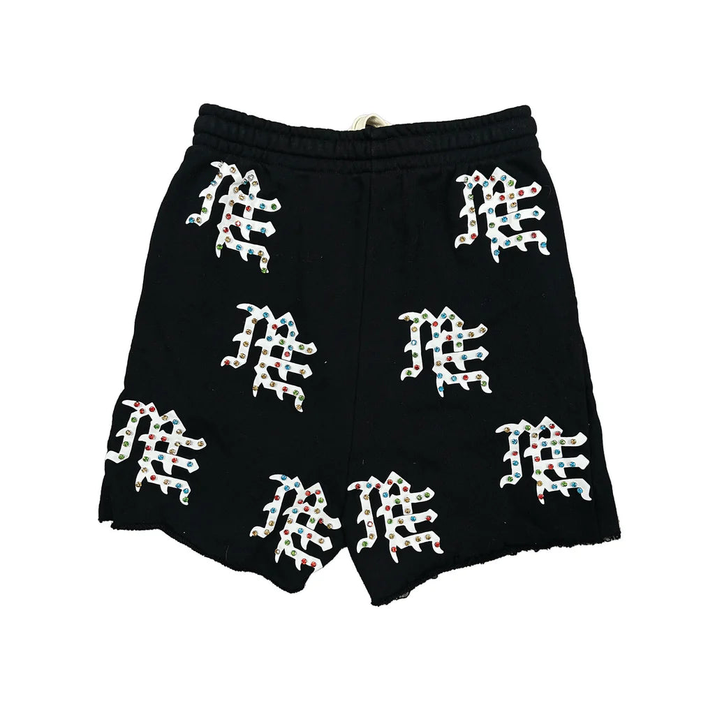 Mixed Emotion ME Rhinestone Shorts