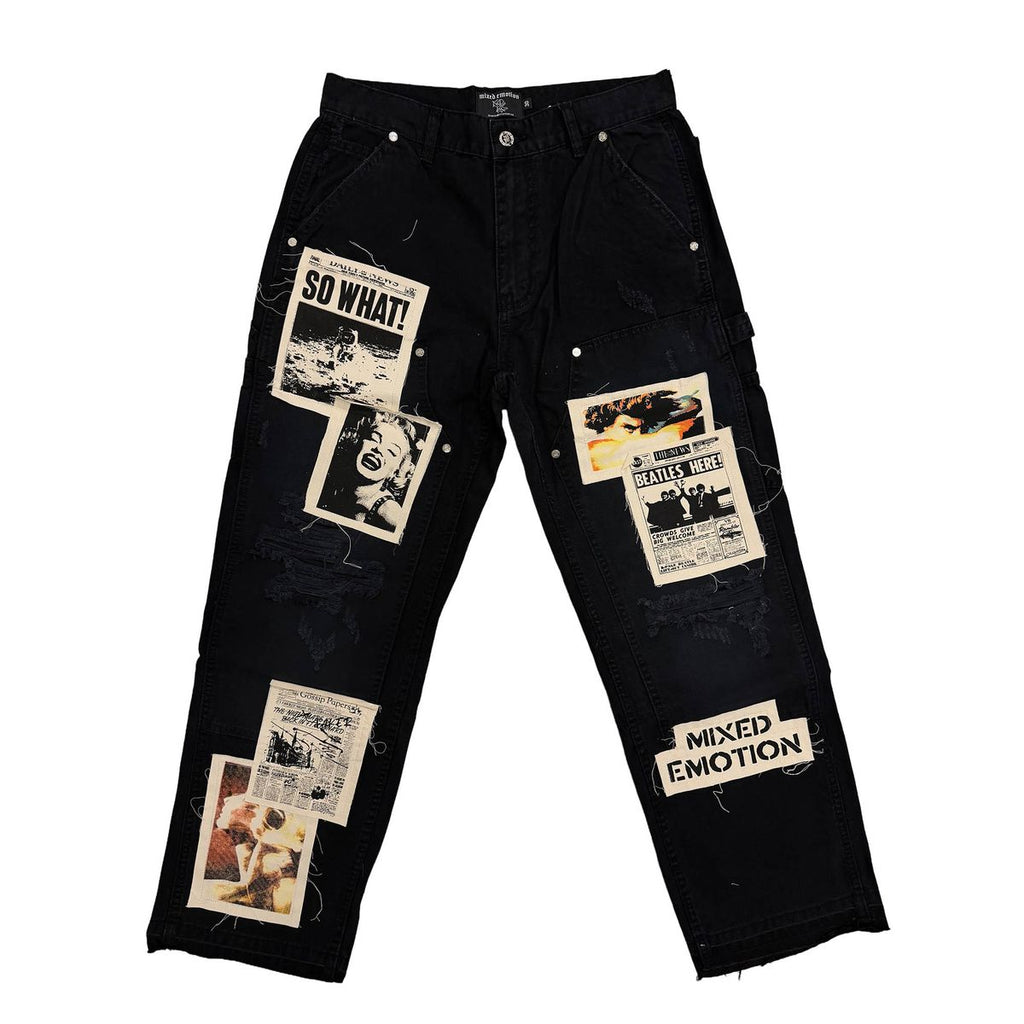Mixed Emotion Black ‘Newspaper’ Jeans