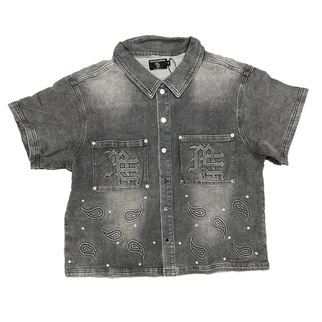 Mixed Emotion Paisley Denim Shirt