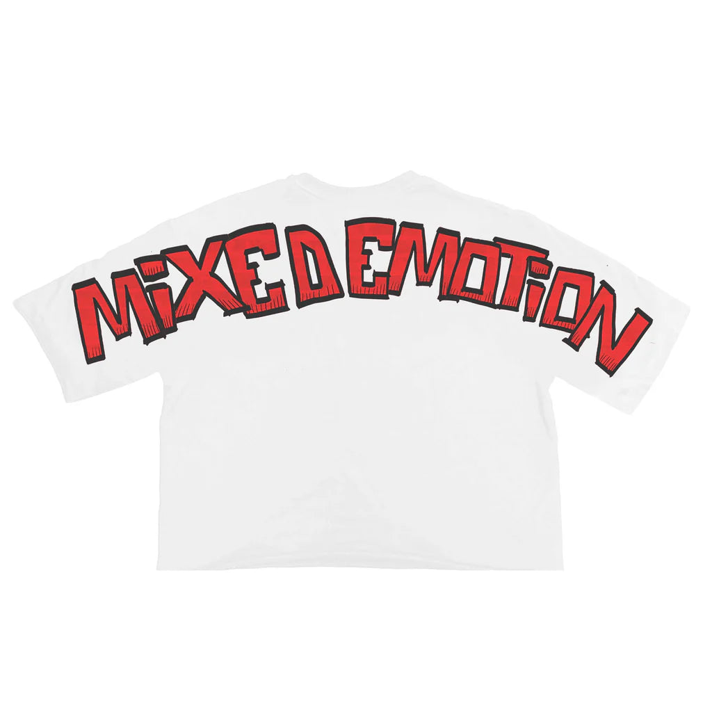 Mixed Emotion White Monster Tee