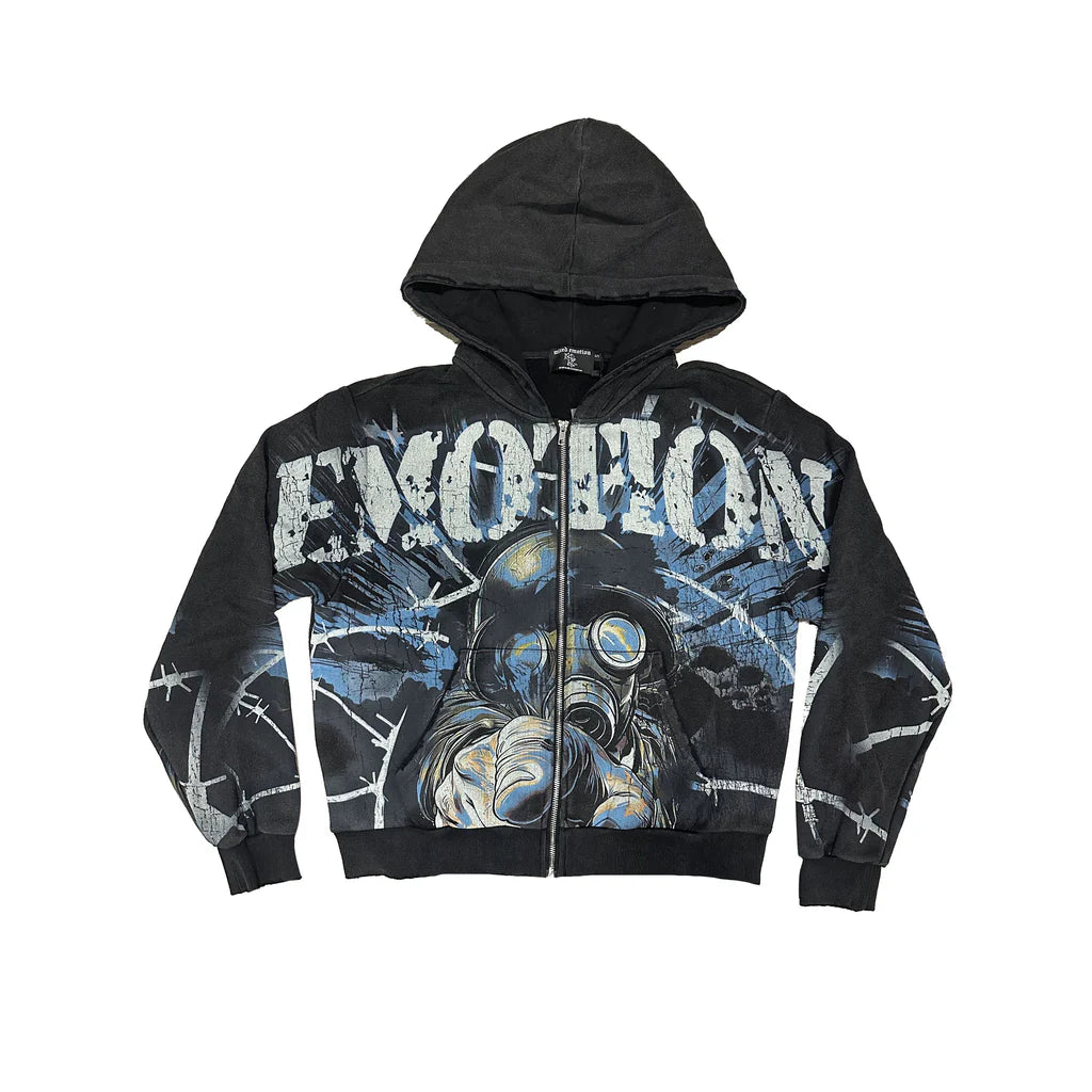 Mixed Emotion Acid Wash Radioactive Hoodie