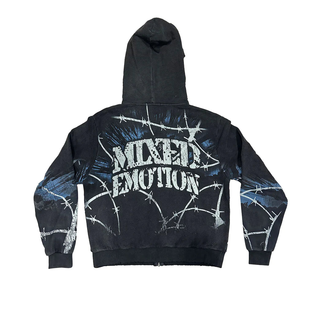 Mixed Emotion Acid Wash Radioactive Hoodie