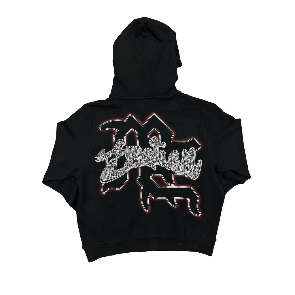Mixed Emotion Black Rhinestone Hoodie
